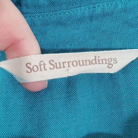 Soft Surroundings Women Linen Tunic Top Size XL 3/4 Sleeve‎ Vacation Beachy - Picture 6 of 13